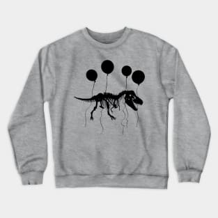 T rex fossil fly with balloon Black shadow Crewneck Sweatshirt